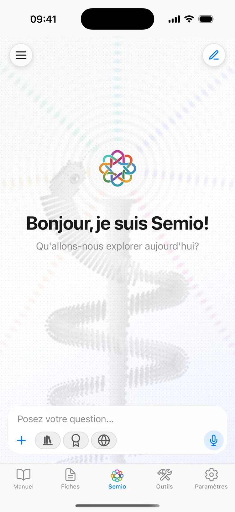 Écran de l'assistant Semio